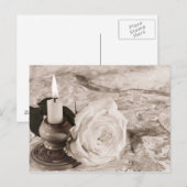 Kaars en roos briefkaart (Voorkant / Achterkant)