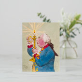 Kaars - Folie Kerstkaart Feestdagen Briefkaart (Staand Voorkant)