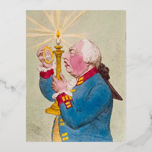 Kaars - Folie Kerstkaart Feestdagen Briefkaart (Voorkant)