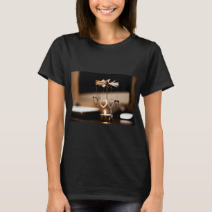 Kaars, geschat, een kaarsstandaard met weinig meta t-shirt