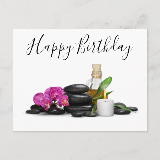 Kaars Hete steen Orchidee Bloem van Spa Briefkaart (Voorkant)