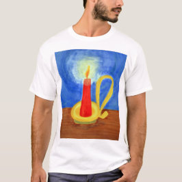 Kaars in de donkere kleur schilderij t-shirt