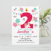 Kaars in de vorm van een rood nummer twee op de ge kaart (Staand voorkant)