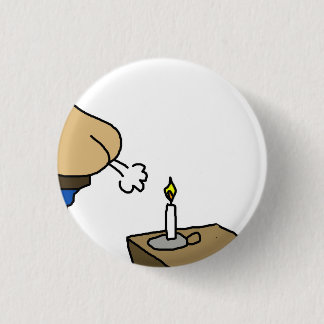 Kaars In De Wind Cartoon Ronde Button 3,2 Cm
