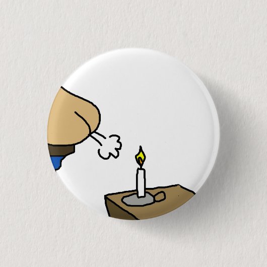 Kaars In De Wind Cartoon Ronde Button 3,2 Cm (Voorkant)