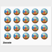 Kaars in het donker ronde sticker (Vel)