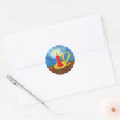 Kaars in het donker ronde sticker (Envelop)