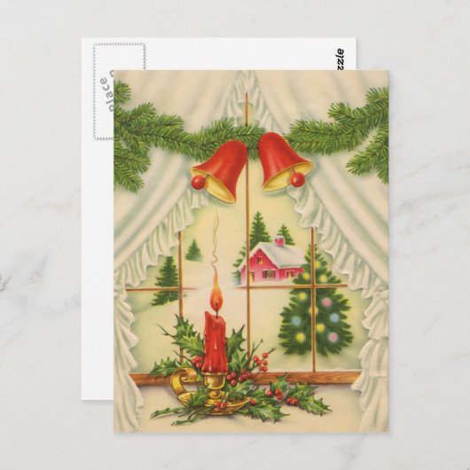 Kaars in het Venster Briefkaart (Voorkant / Achterkant)