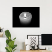 Kaars in zwart-wit poster (Thuiskantoor)