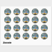 KAARS & KRANS van SHARON SHARPE Ronde Sticker (Vel)