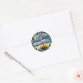 KAARS & KRANS van SHARON SHARPE Ronde Sticker (Envelop)
