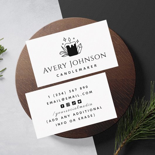 Kaars & Kristal Juweel Kandelaar Classic Wit Visitekaartje