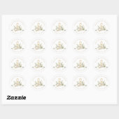 Kaars Kruis Bijbel Rozen Eerste Heilige Communie Ronde Sticker (Vel)