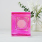 Kaars, lichtroze liefdeskaarslicht briefkaart (Staand voorkant)