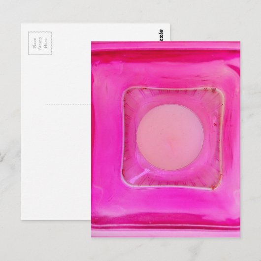 Kaars, lichtroze liefdeskaarslicht briefkaart (Voorkant / Achterkant)