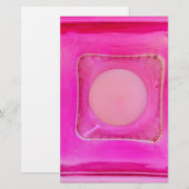 Kaars, lichtroze liefdeskaarslicht briefpapier (Voorkant / Achterkant)