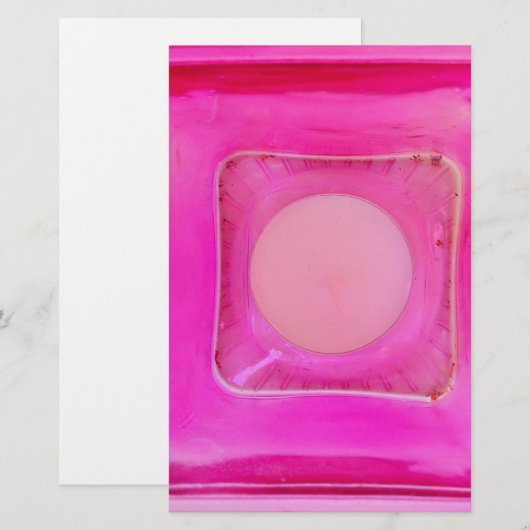 Kaars, lichtroze liefdeskaarslicht briefpapier (Voorkant / Achterkant)