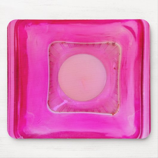 Kaars, lichtroze liefdeskaarslicht muismat (Voorkant)