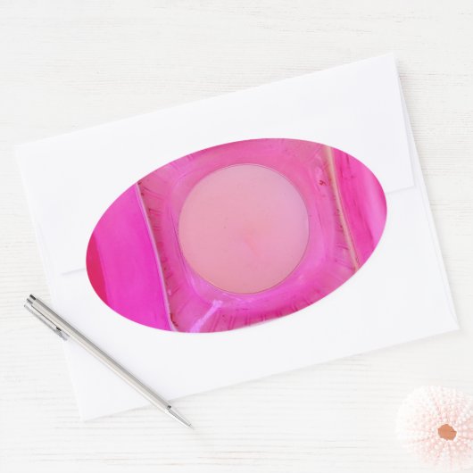 Kaars, lichtroze liefdeskaarslicht ovale sticker (Envelop)