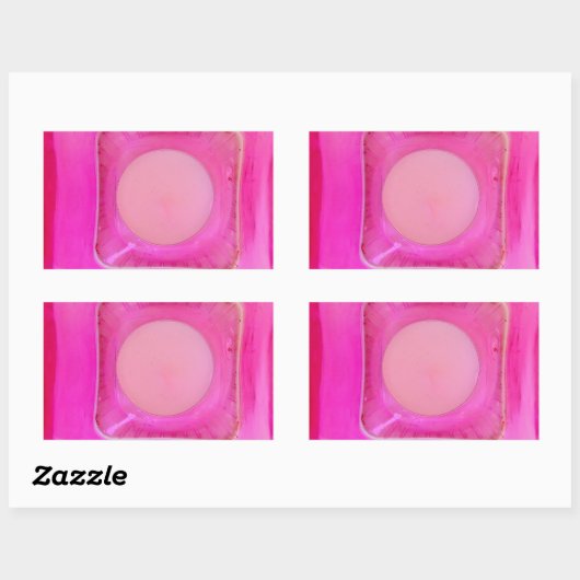 Kaars, lichtroze liefdeskaarslicht rechthoekige sticker (Vel)