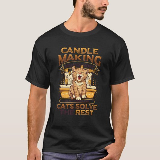 Kaars Maken Kat  Kaarsenmaker T-shirt (Voorkant)