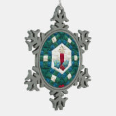 kaars met deksel tin sneeuwvlok ornament (Links)