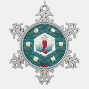 kaars met deksel tin sneeuwvlok ornament