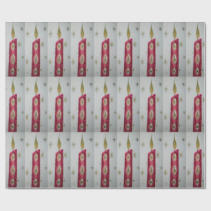  kaars met glitter cadeaupapier