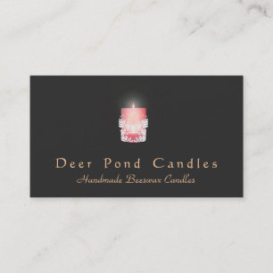 Kaars met Gloeiende vlam Candleshop Visitekaartje