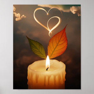 Kaars met hart poster