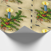  kaars met kaars voor feestdagen cadeaupapier (Hoek)