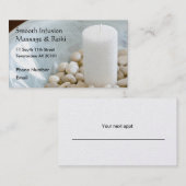 Kaars met meditatiestenen afsprakenkaartje (Voorkant / Achterkant)