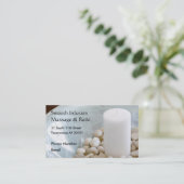 Kaars met meditatiestenen afsprakenkaartje (Staand voorkant)