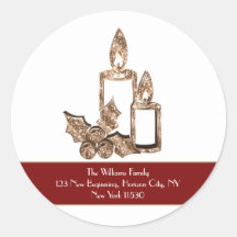 Kaars met namaakgoud en hulst Kerstmis