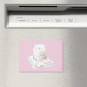 Kaars met roze rozenblaadjes magneet (Insitu (Vaatwasser))