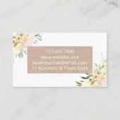 Kaars met witte en Kraft-zeep - zeenvlek en zandko Visitekaartje (Achterkant)