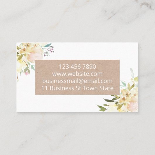 Kaars met witte en Kraft-zeep - zeenvlek en zandko Visitekaartje (Achterkant)