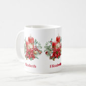 Kaars Middenstuk met Poinsettia Bloem Koffiemok (Voorkant links)