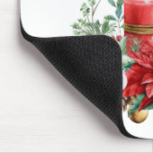 Kaars Middenstuk met Poinsettia Bloem Muismat (Hoek)