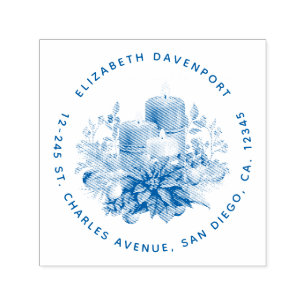 Kaars Middenstuk met Poinsettia Bloem Zelfinktende Stempel