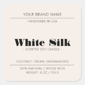 Kaars modern beige product verpakking label (Voorkant)