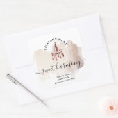 Kaars modern productlabel - zwart, roze jar vierkante sticker (Envelop)