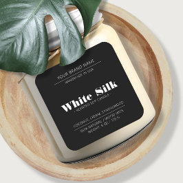 Kaars modern zwart product verpakkingslabel vierkante sticker