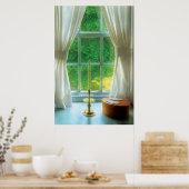 Kaars - Nog steeds leven in een raam Poster (Keuken)