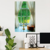 Kaars - Nog steeds leven in een raam Poster (Thuiskantoor)