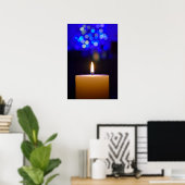Kaars onder blauw licht poster (Thuiskantoor)