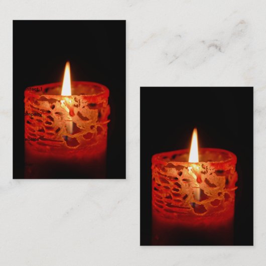 Kaars op een zwarte achtergrond visitekaartje (Voorkant / Achterkant)