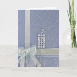 Kaars personaliseren met witte parels, boegdop kaart