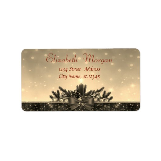 Kaars,Pijnboom, Bow-vakantie Etiket (Voorkant)