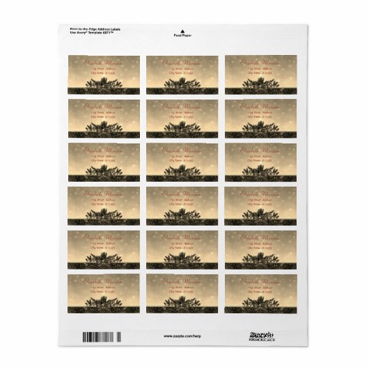 Kaars,Pijnboom, Bow-vakantie Etiket (Full Sheet)